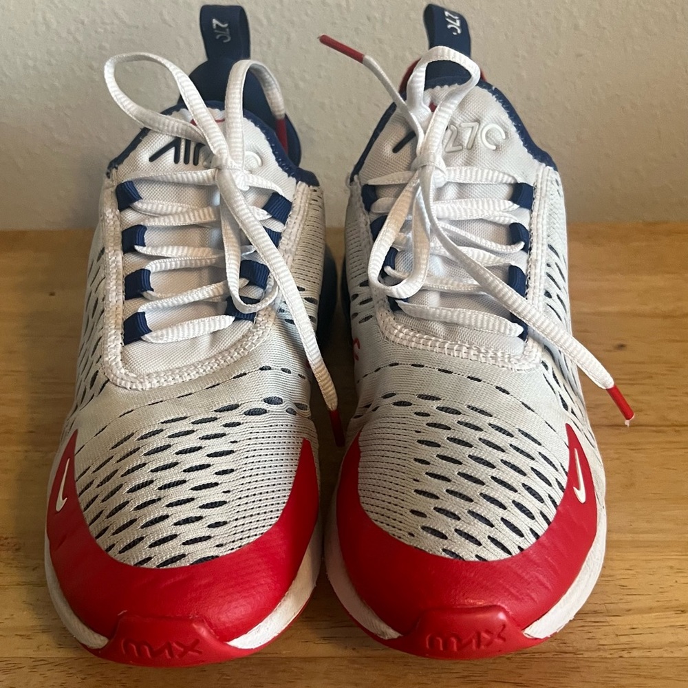 Kids Nike 270 red, white, and blue